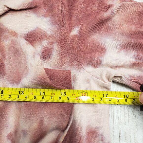 Knox Rose Muave Pink Tie Dye Drape Cardigan Sweater Open Front Small Hippie - Picture 8 of 13